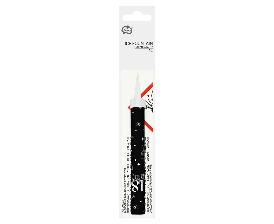 Party fountain "18" Birthday 12 cm/ 1 pc., black